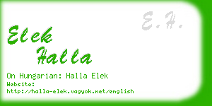 elek halla business card